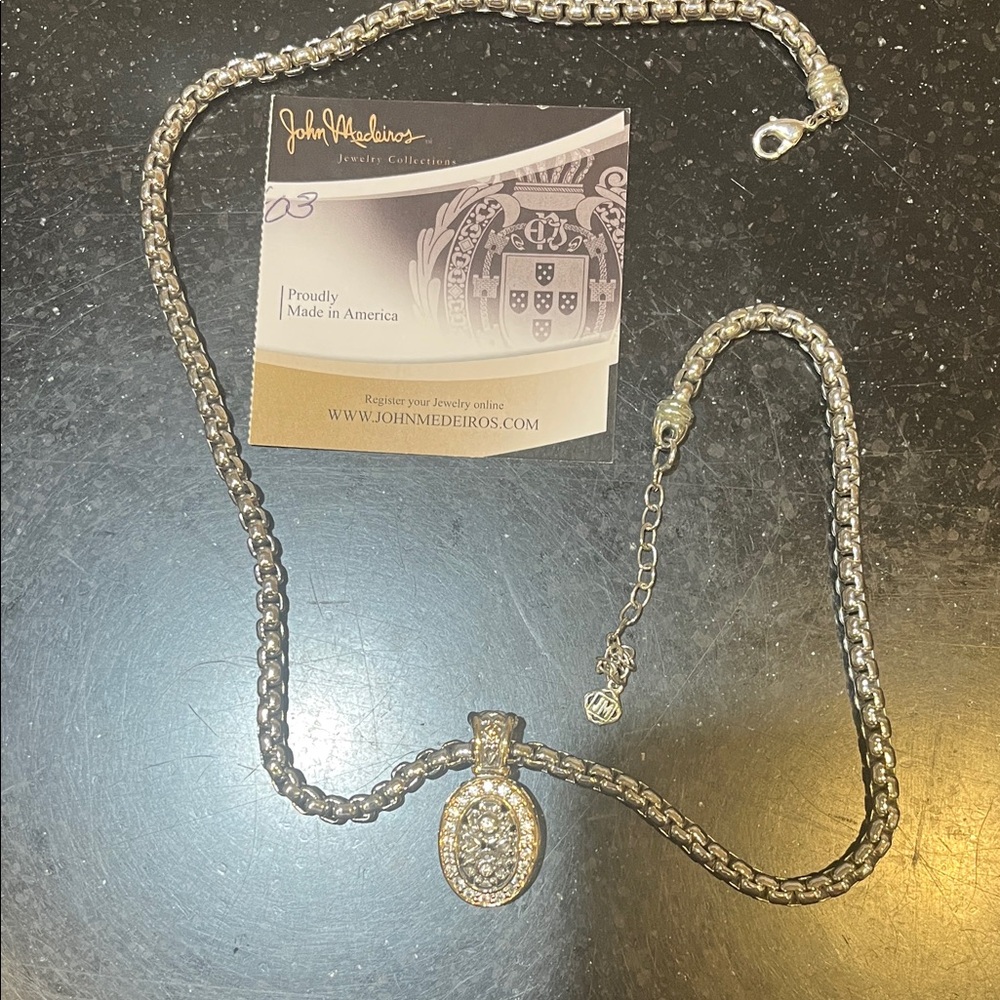 John Medeiros Silver Necklace with Pendant